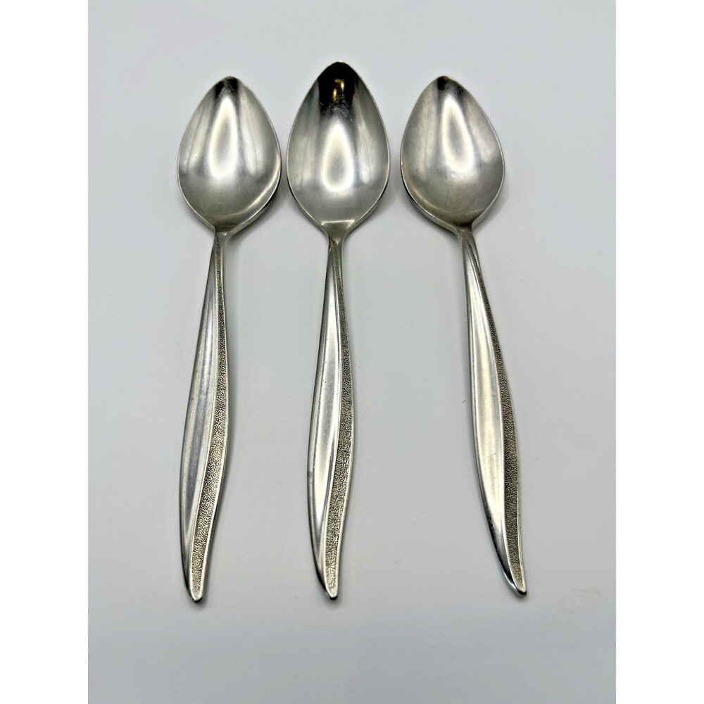 Oneidacraft Deluxe Textura VTG Stainless Teaspoons Silver Bundle of 3